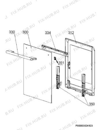 Взрыв-схема плиты (духовки) Electrolux EKG511110W - Схема узла Door